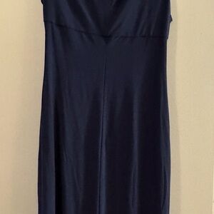 Elegant Navy Blue Sleeveless Cocktail Dress